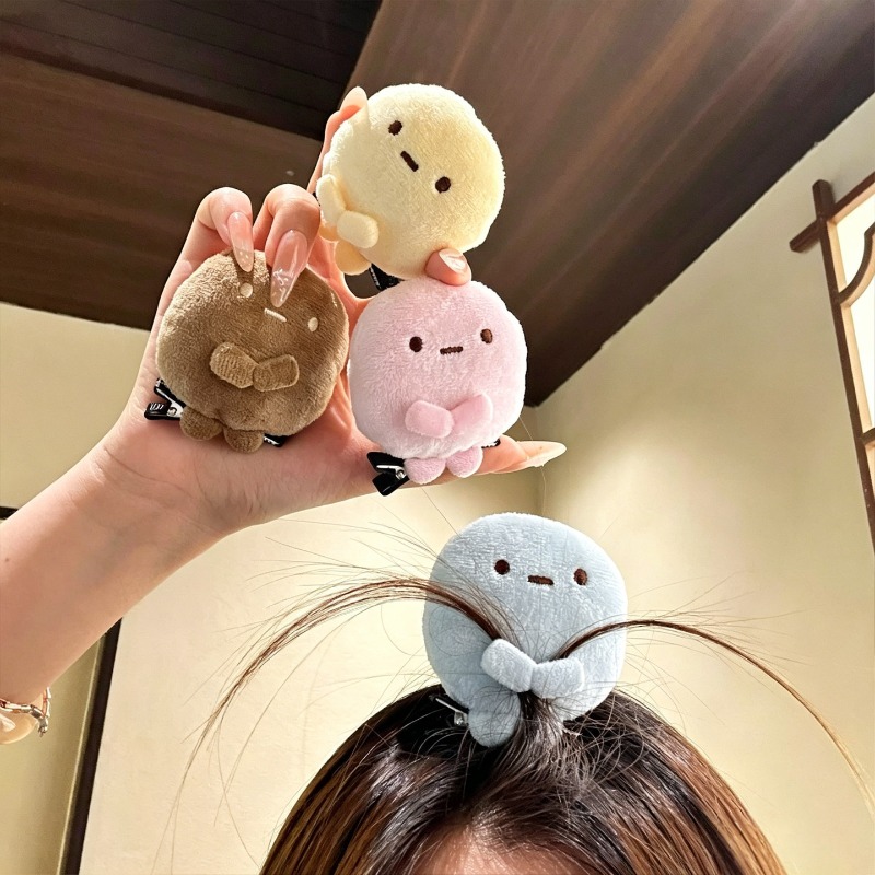 Hair Clips - 4 Stück niedliche Sumikko Gurashi Plüsch-Haarspangen,