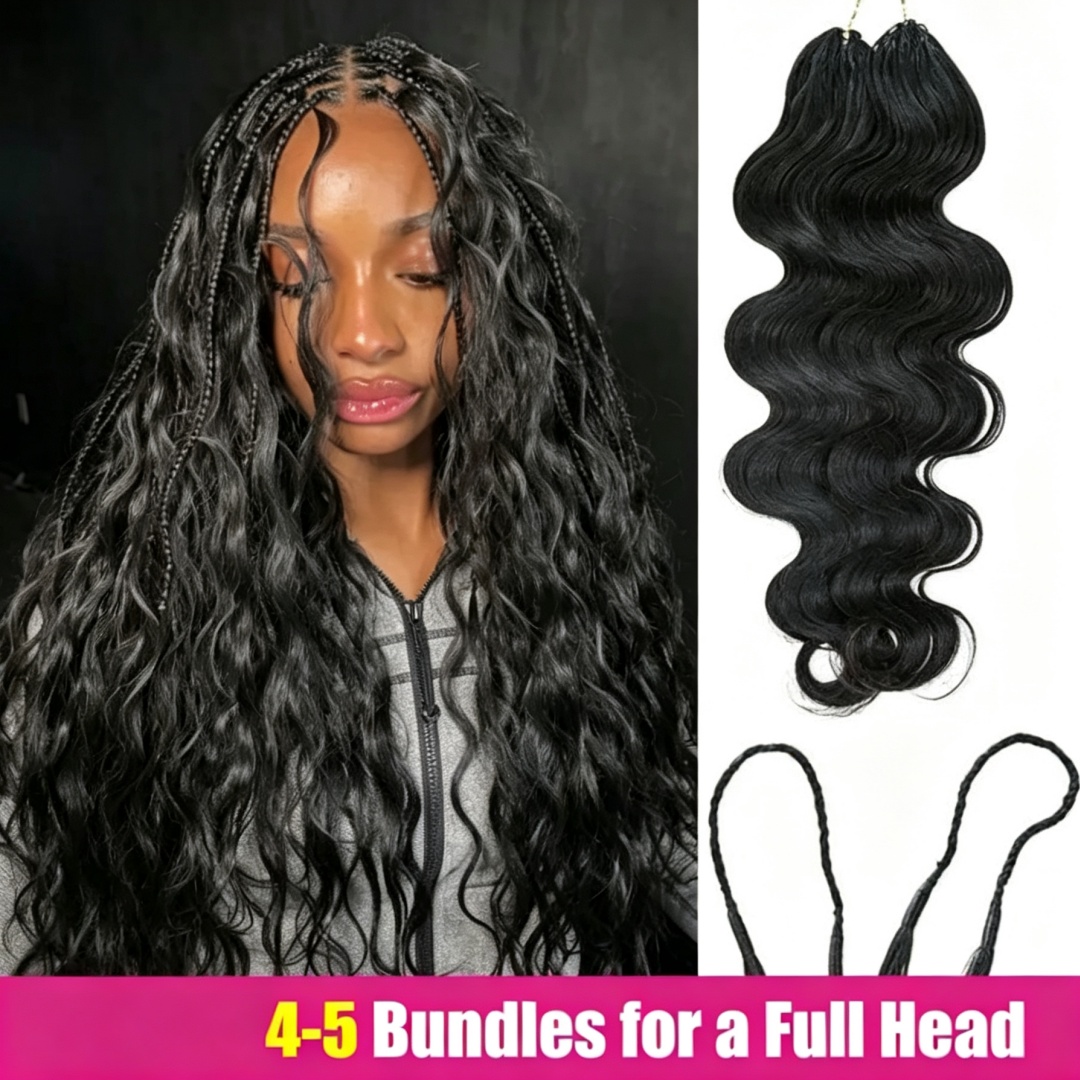 Hair Bundles - Smilegirl Body Wave Feather Crochet Echthaarverlängerung,