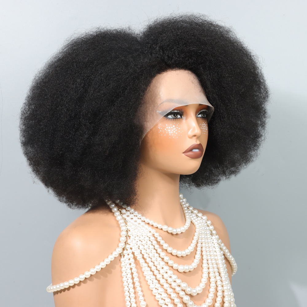 Glueless Wear And Go Human Hair Wig - 14 Zoll Afro-Perücken für schwarze Frauen,