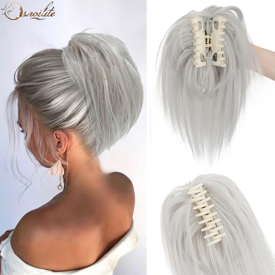 Snoilite synthetische gerade K – Claw Clip Messy Bun Hair Piece Bewertung und Preis