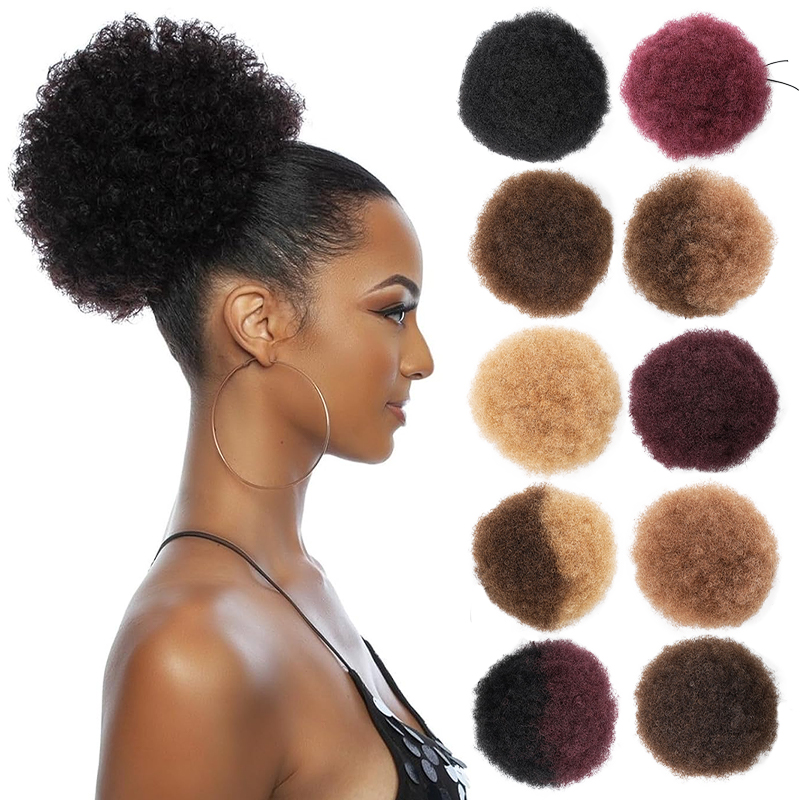 100 % Echthaar, 20,3 cm, kurze – Drawstring Afro Curly Puff Ponytail Bewertung und Preis