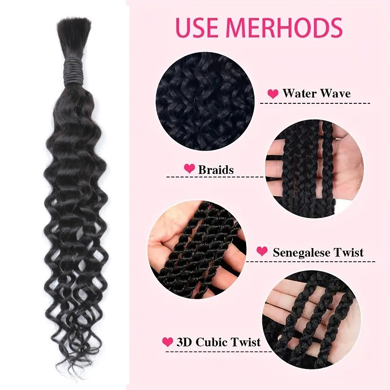 Boho Wasserwellen Echthaar zum – Water Wave Bulk Human Hair For Braiding Bewertung und Preis