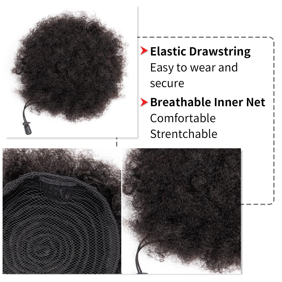 Afro Kinky Puffs 100 % Echthaa – Drawstring Afro Curly Puff Ponytail Bewertung und Preis
